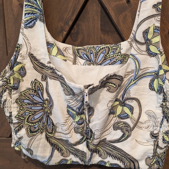 Ella Paisley Crop Top and Skirt Set - Green, Blue, Black on White - Picture 7 of 12